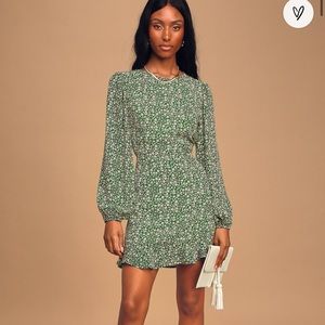 Lulus Blooming Darling Green Floral dress